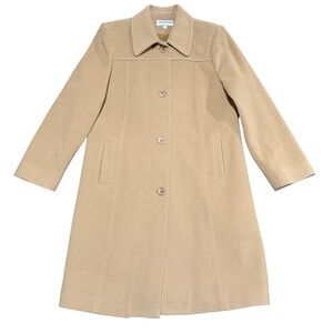 Jonathan Michael Wool Cashmere Coat Womens 10 Camel USA Made Cozy Quiet Luxury